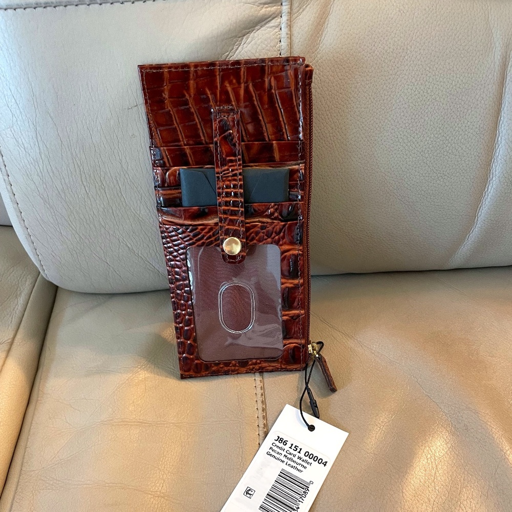 Brahmin NWT Credit Card Wallet Pecan Melbourne